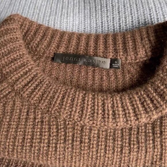 BEST Jenni Kayne Cashmere Fisherman Sweater XS/S/M Chocolate Cafe Brown - Picture 4 of 6